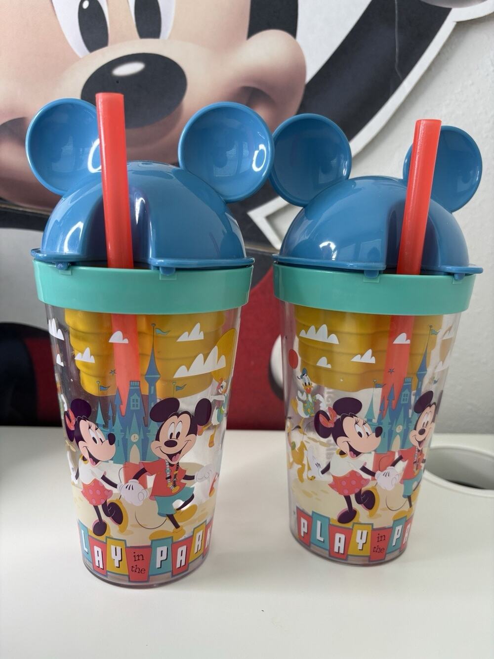 Disney Parks Mickey Mouse Snack & Drink Cup 21.3 Oz Play in the Park Pre-Owned